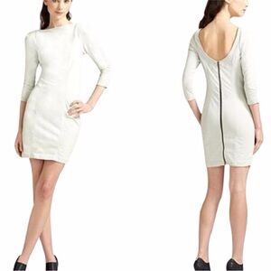 Diane Von Furstenburg DVF Arita Mini Dress Zipper Gray Body-con Stretch 0